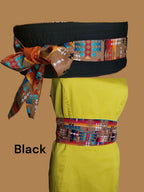 Handmade Reversible Obi Belt: Adjustable Cotton Waist Sash