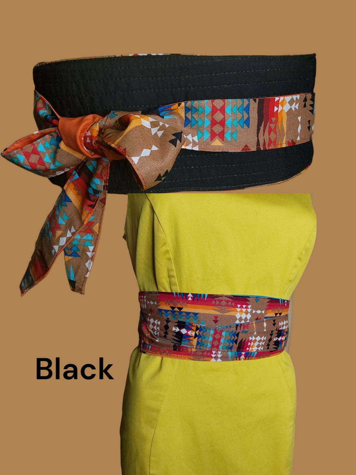 Handmade Reversible Obi Belt: Adjustable Cotton Waist Sash