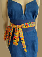 Handmade Kente Print Wrap Belt – Vibrant African Waist Belt – Cultural Elegance Collection