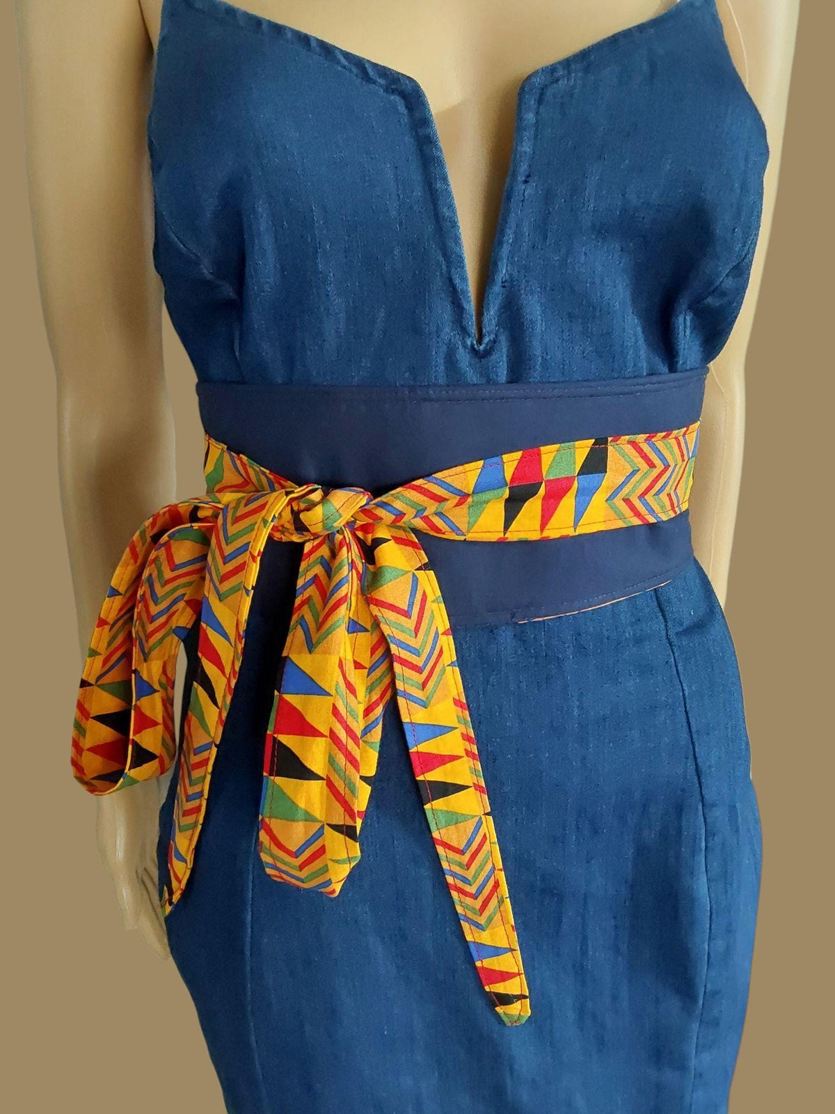 Handmade Kente Print Wrap Belt – Vibrant African Waist Belt – Cultural Elegance Collection