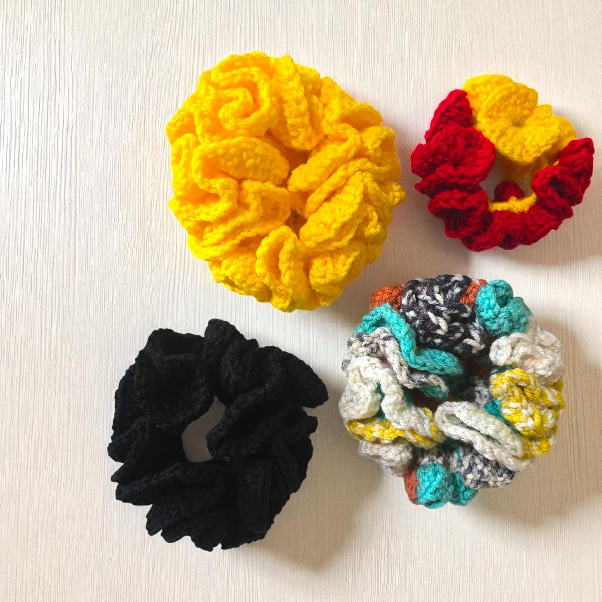 Handmade Crochet Scrunchie: Soft Yarn Hair Tie, Boho Accessory