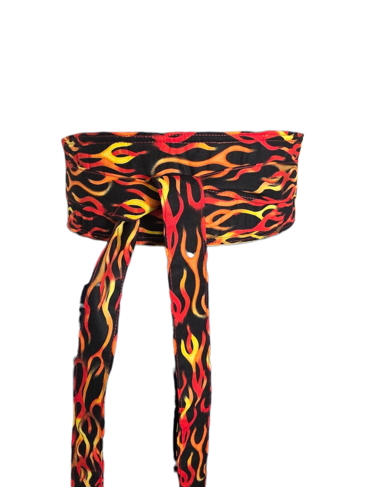 Handmade Flame Obi Wrap Belt – Reversible Fabric Statement Waist Belt