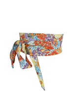 Handmade Floral Print Wrap Belt: Vibrant Cotton Boho Obi Waist Tie