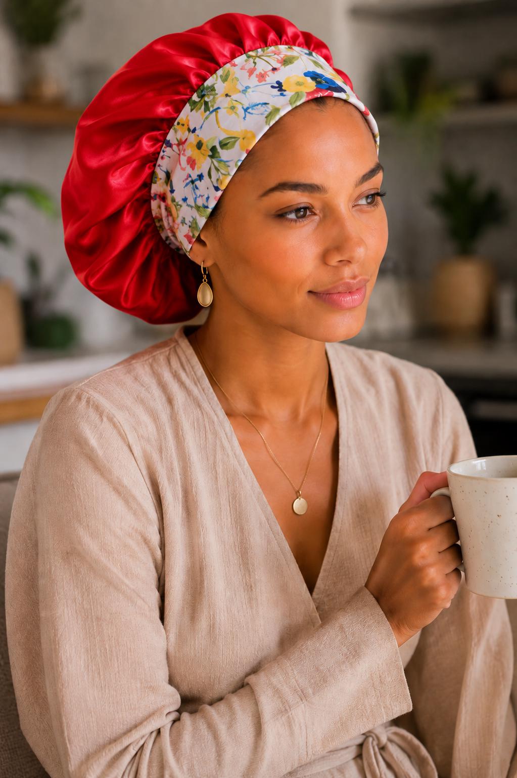 Handmade Cotton & Satin Hair Bonnet