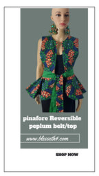 Handmade Reversible Peplum Belt: African Print Waist Accessory