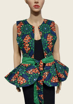 Handmade Reversible Peplum Belt: African Print Waist Accessory