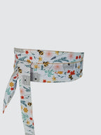 Reversible Floral Obi Belt: Bee & Wildflower Print, Yellow or Teal