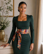 Handmade Reversible Obi Belt: Adjustable Cotton Waist Sash