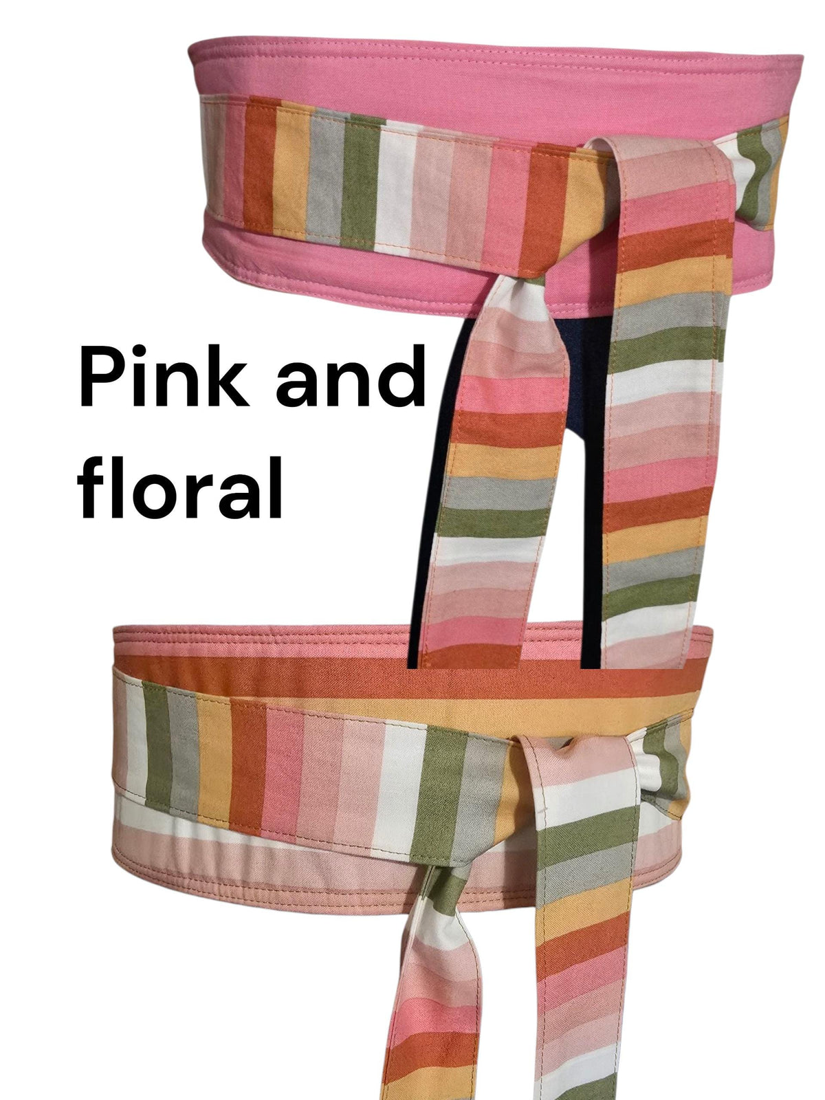 Reversible Obi Belt: Orange Floral Cotton Wrap - Blesseth4
