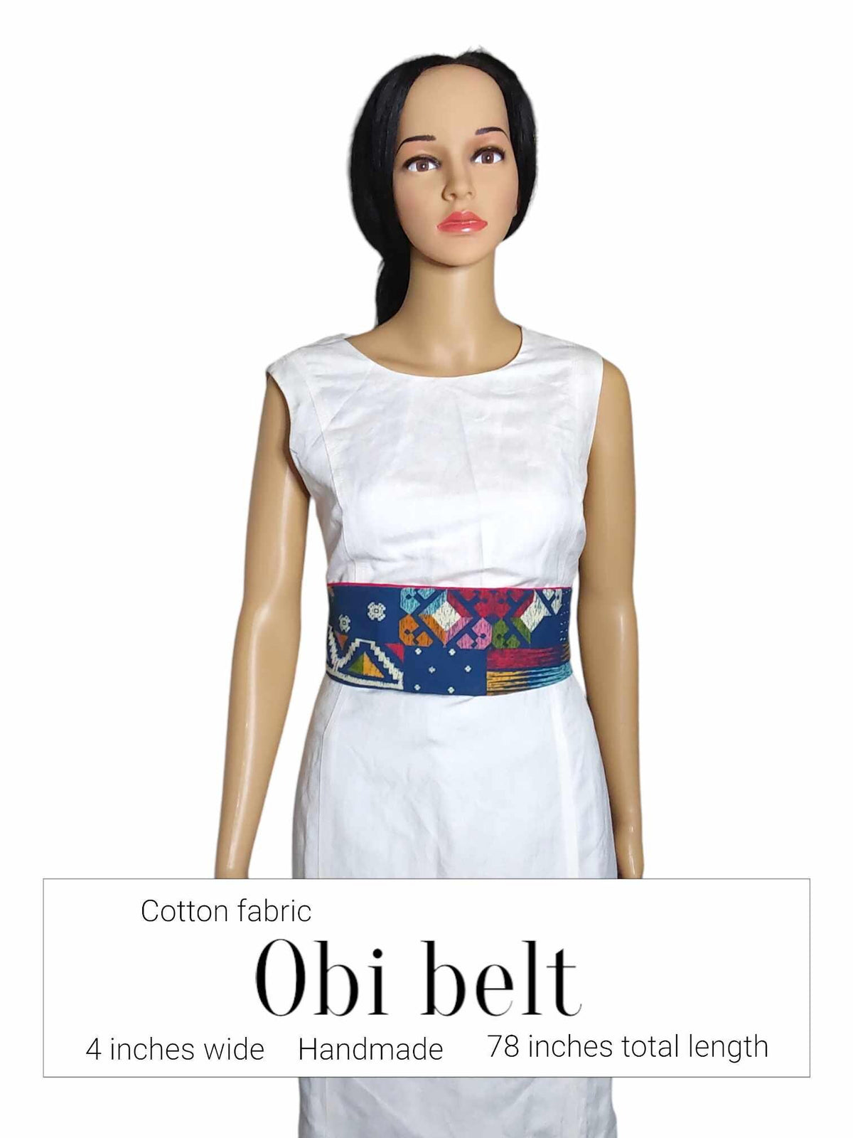 Handmade Cotton Obi Belt: Wrap Belt, One Size