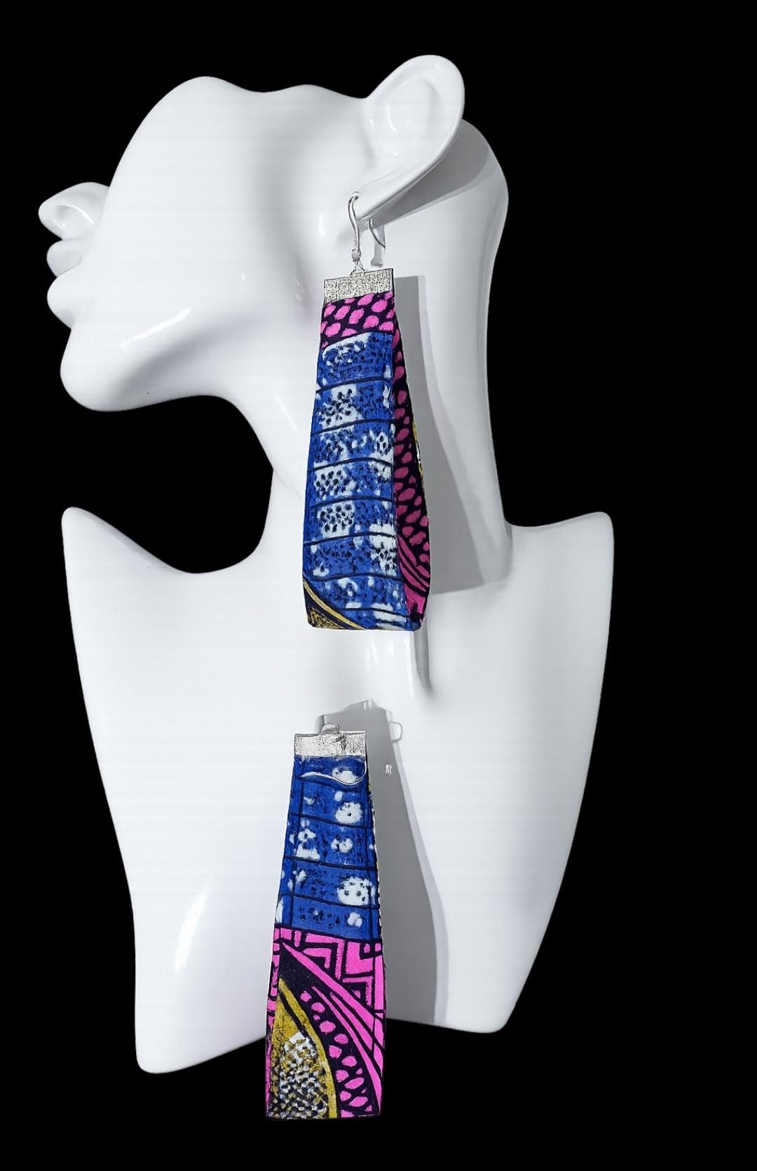 Reversible Denim Obi Belt: African Print Cotton Waist Wrap