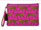 Reversible Obi Belt – Hot Pink Leopard Print with Yellow Back | Handmade Cotton Wrap Belt