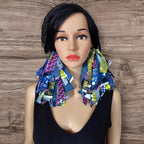 Handmade Denim Tassel Earrings: Mixed African Fabric, Boho Chic