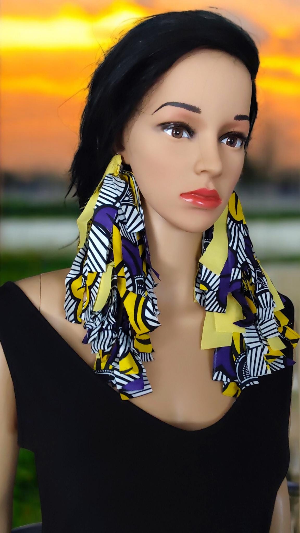 Handmade Ankara Tassel Earrings: African Print Bohemian Jewelry