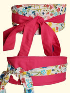 Reversible Floral Obi Belt: Handmade Cotton Wrap Waist Tie”