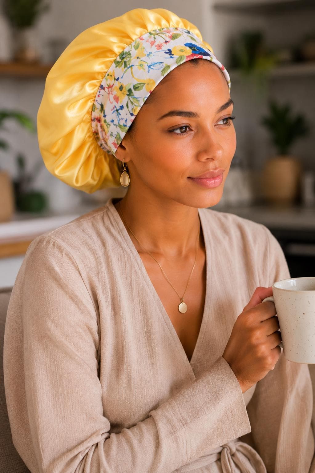 Handmade Cotton & Satin Hair Bonnet