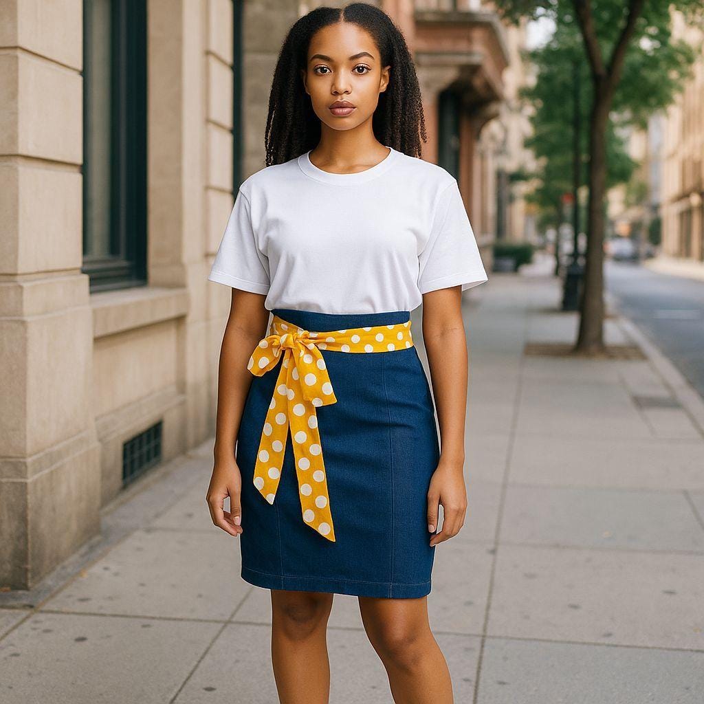 Handmade Yellow Polka Dot Cotton Obi Belt: Retro Wrap Waist Belt reversible