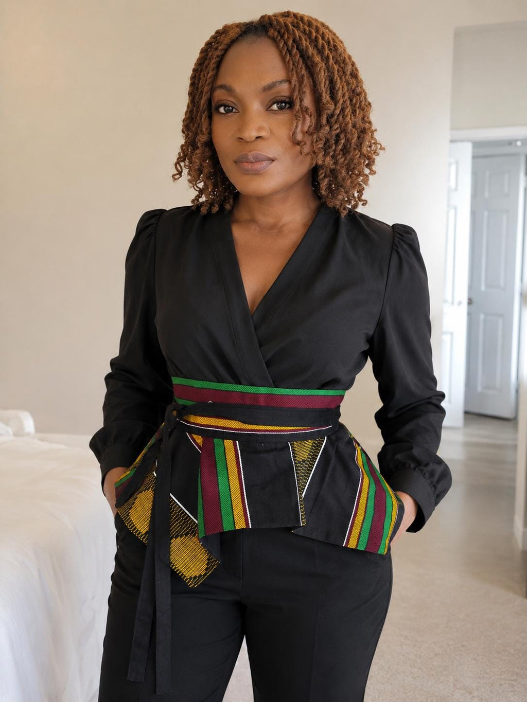 Handmade  Peplum Wrap Belt – Cultural Elegance Collection African print.