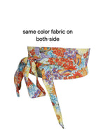Handmade Floral Print Wrap Belt: Vibrant Cotton Boho Obi Waist Tie