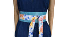 Reversible Floral Watercolor Obi Belt: Handmade Cotton Wrap Belt