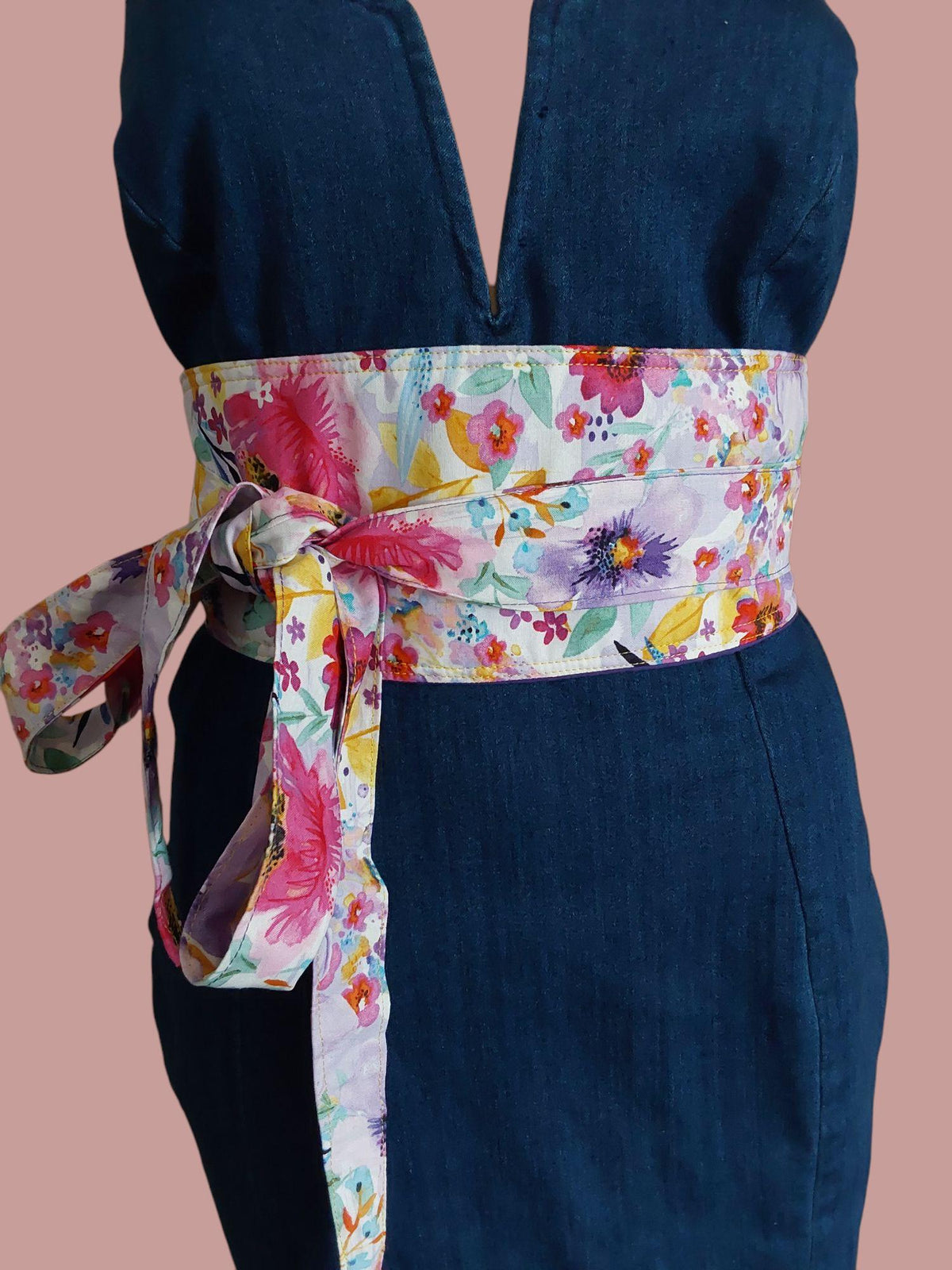 Reversible Handmade wrap-around cotton fabric belts