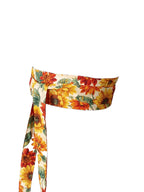 Reversible Sunflower Obi Belt: Handmade Cotton Wrap Waist Sash