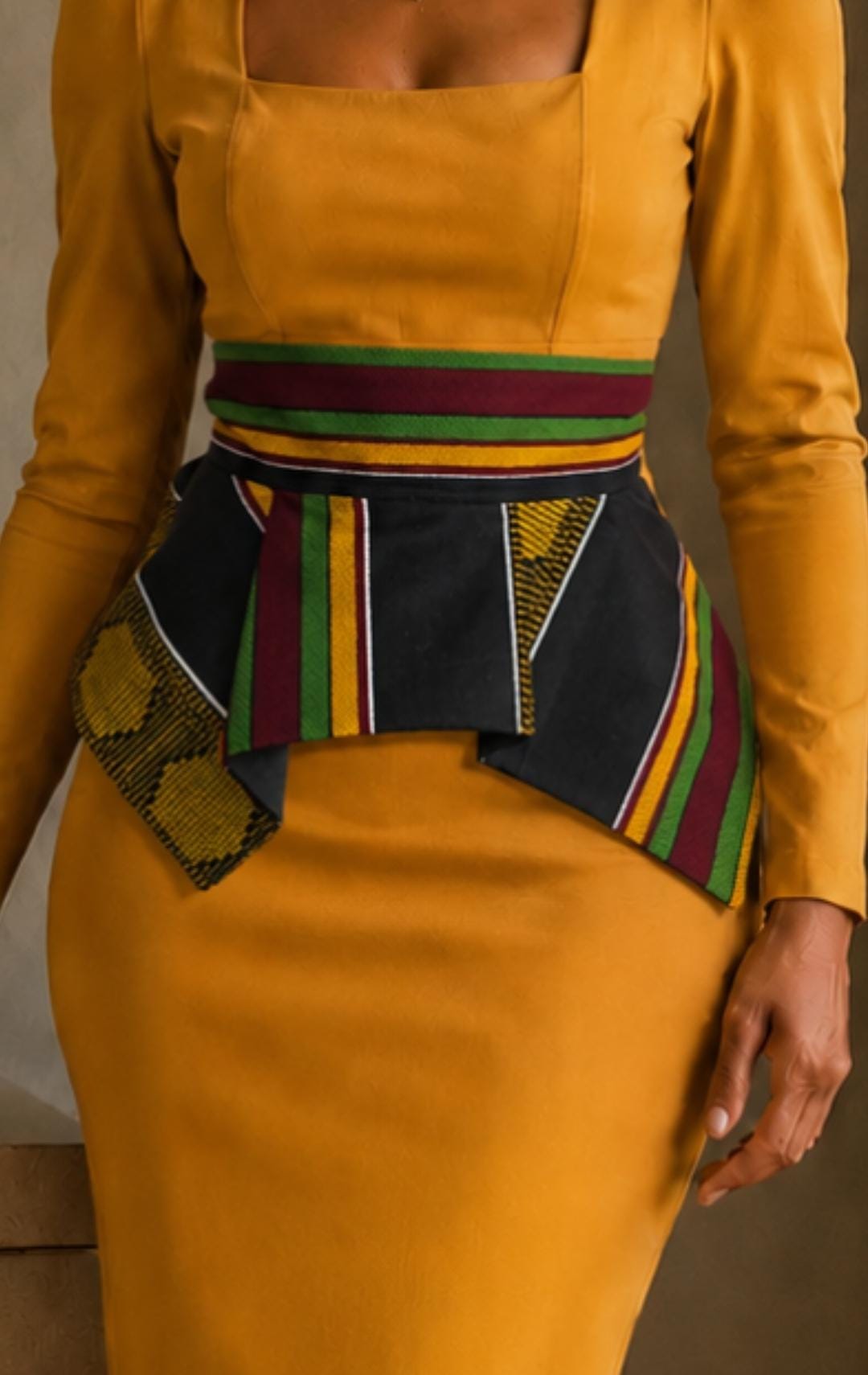 Handmade  Peplum Wrap Belt – Cultural Elegance Collection African print.