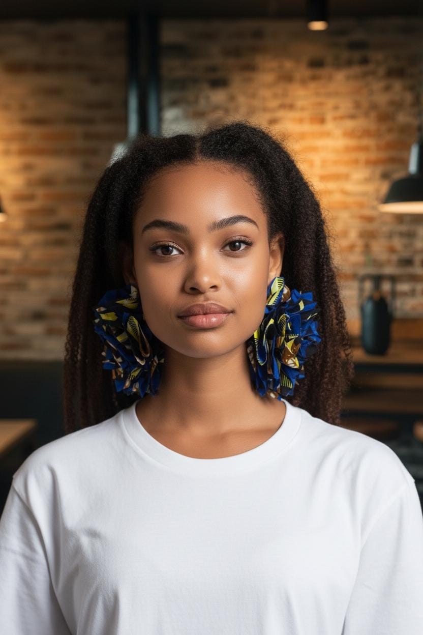 Handcrafted Ankara Fabric Ruffle Earrings: Bold Afrocentric Statement Jewelry