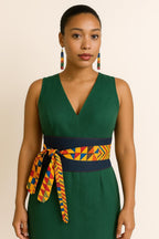 Handmade Kente Print Wrap Belt – Vibrant African Waist Belt – Cultural Elegance Collection