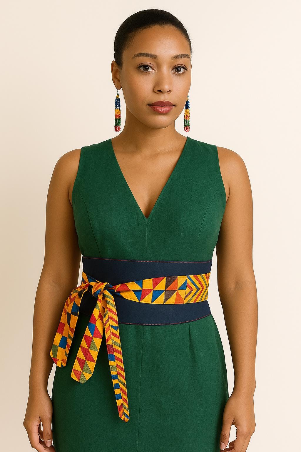 Handmade Kente Print Wrap Belt – Vibrant African Waist Belt – Cultural Elegance Collection